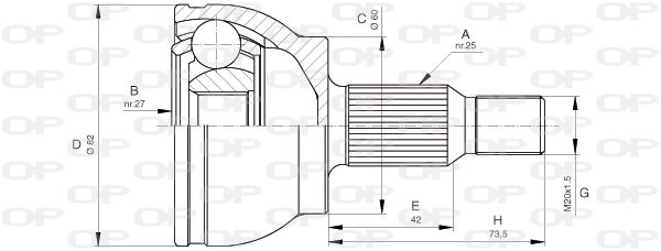 OPEN PARTS jungčių komplektas, kardaninis velenas CVJ5678.10